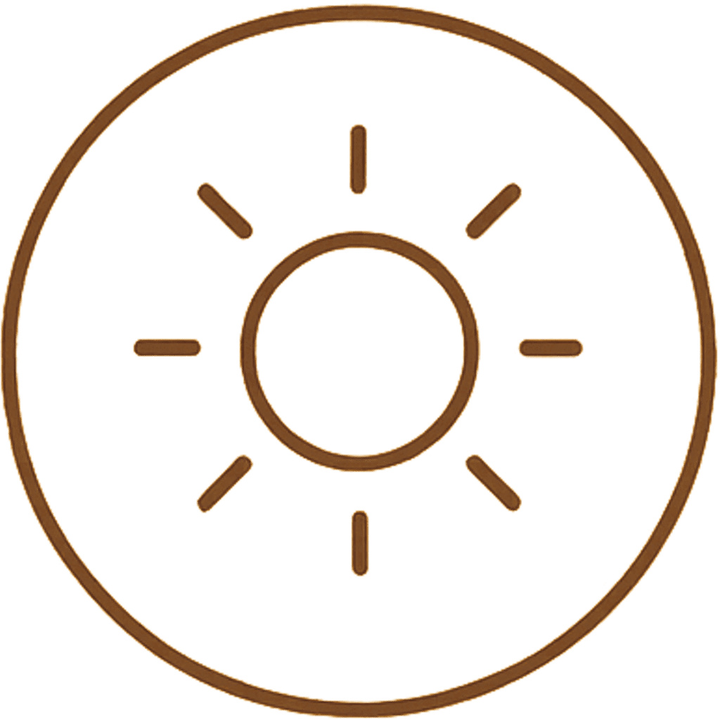 Ein Icon mit einer Sonne die Vitalität darstellen soll